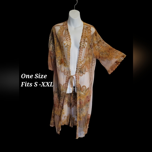 Ice Dyed Boho Kimono Cardigan - Picture 1 of 2